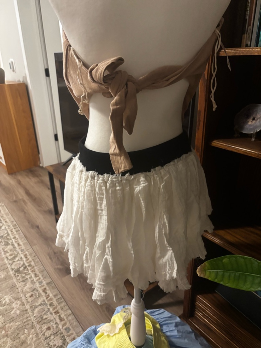 Free People Cream Ruffle Mini Skirt - Picture 3 of 3